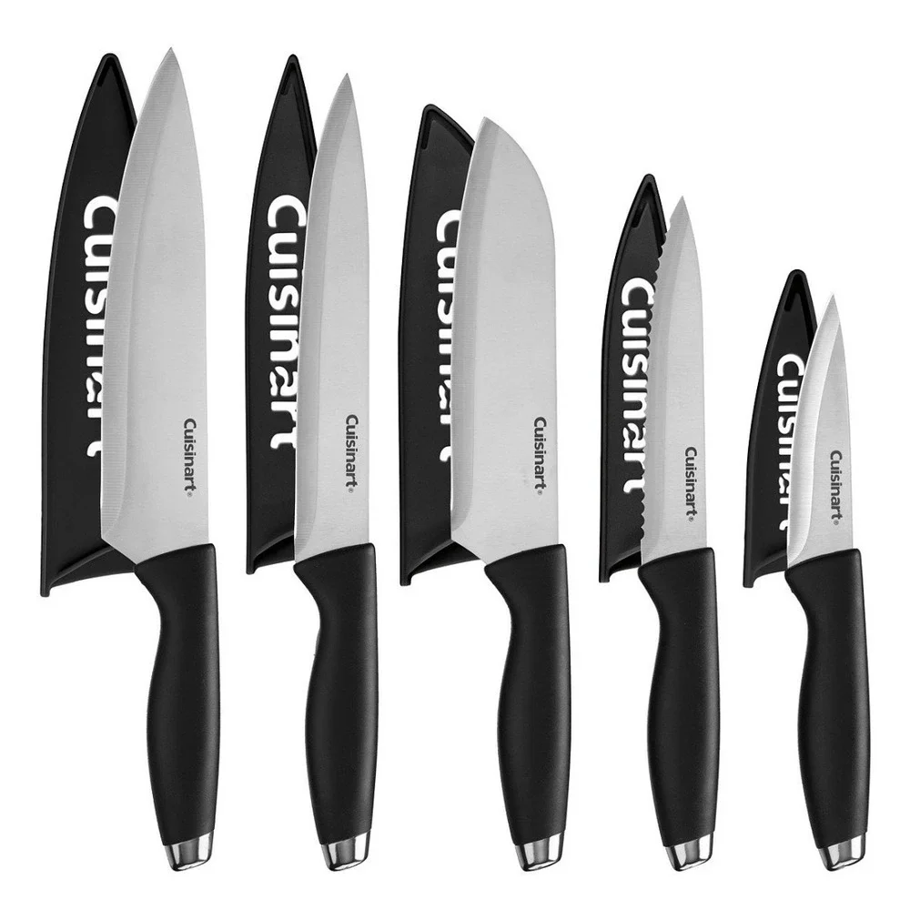 NEW Cuisinart Classic 10 Pc Knife Set C77-10SM Chef Santoku Serrated Knives